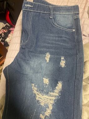 Dark Blue Distressed Women’s Jeans